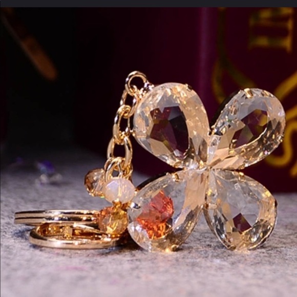 NWT Floral crystal Key Ring or purse tassel - Picture 2 of 7